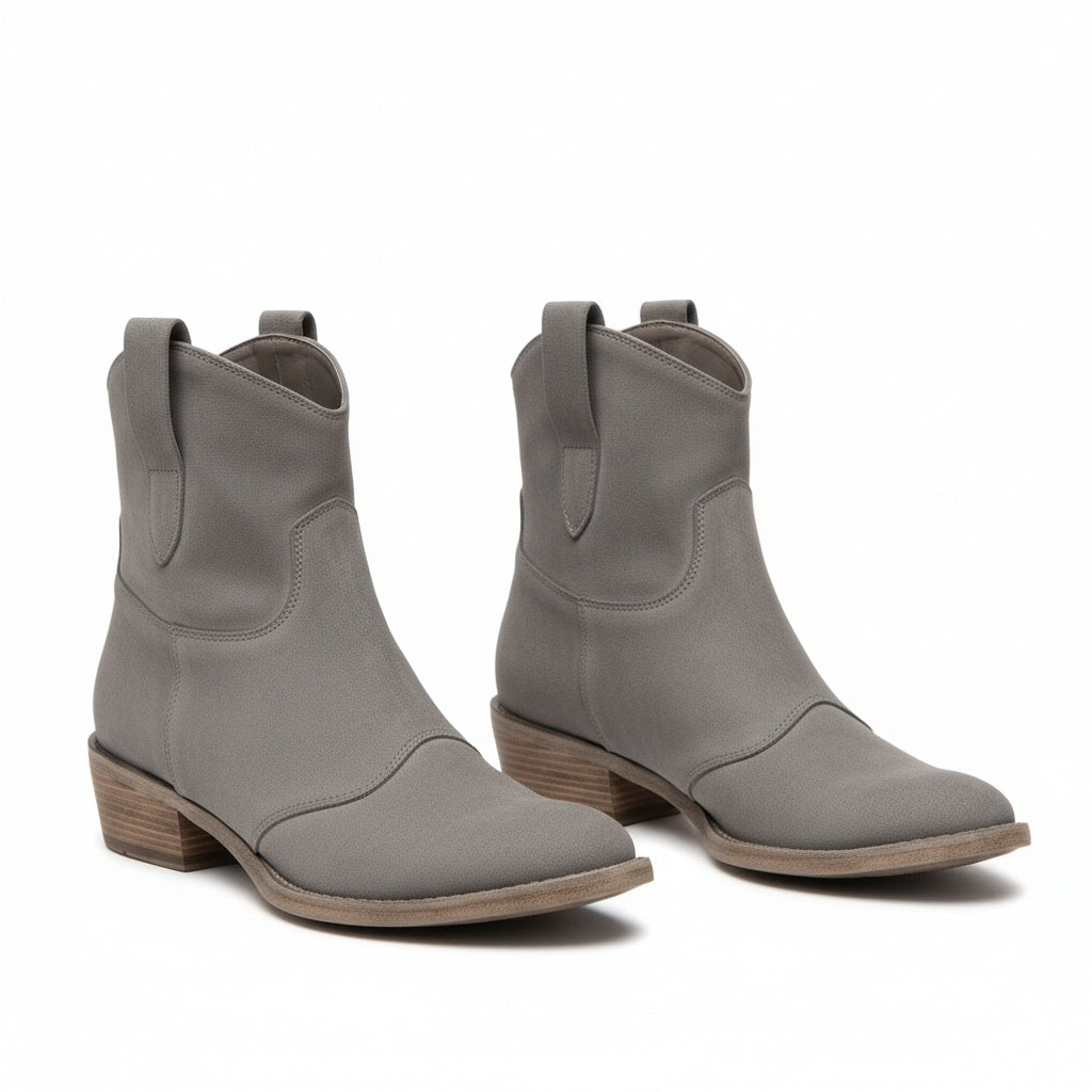 Women's Cowboy Ankle Boots with Mid-Height and Sturdy Design