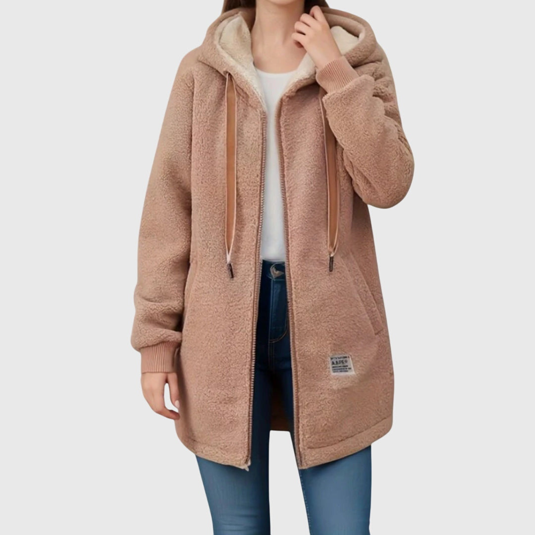 Margot Teddy Hooded Coat Ultra Soft Fleece Longline Warmth For Women Everyday Wear