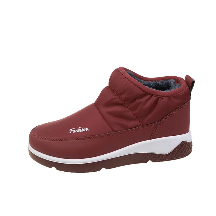 KOZI Winter Waterproof Plush Boots For Women, Warm Fur Lining, Breathable Comfort For All Weather
