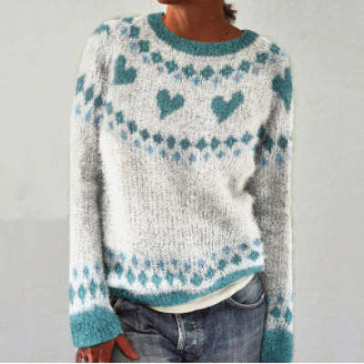 Elina – Wool Winter Sweater with Ethnic Patterns