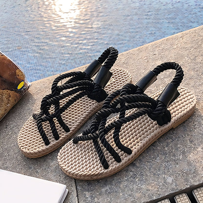 Emmy | Bohemian Braided Rope Sandals