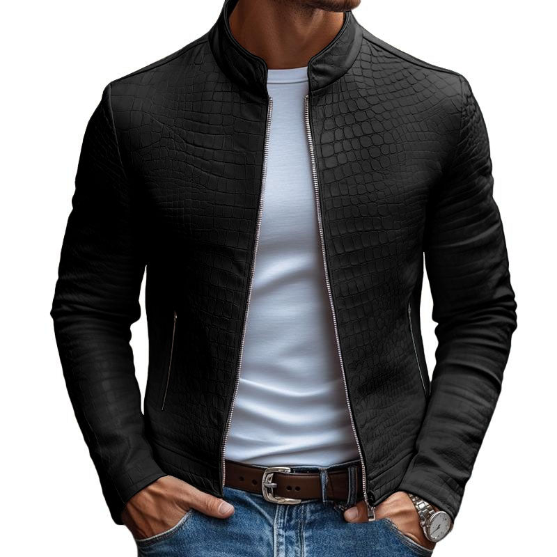 Lyès Slim Fit Jacket For Men With Textured Design And Zip Closure For Refined Urban Style