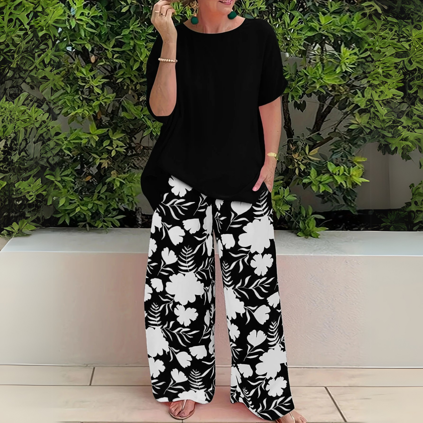 Women's Two-Piece Set with Coordinating Top and Bottom
