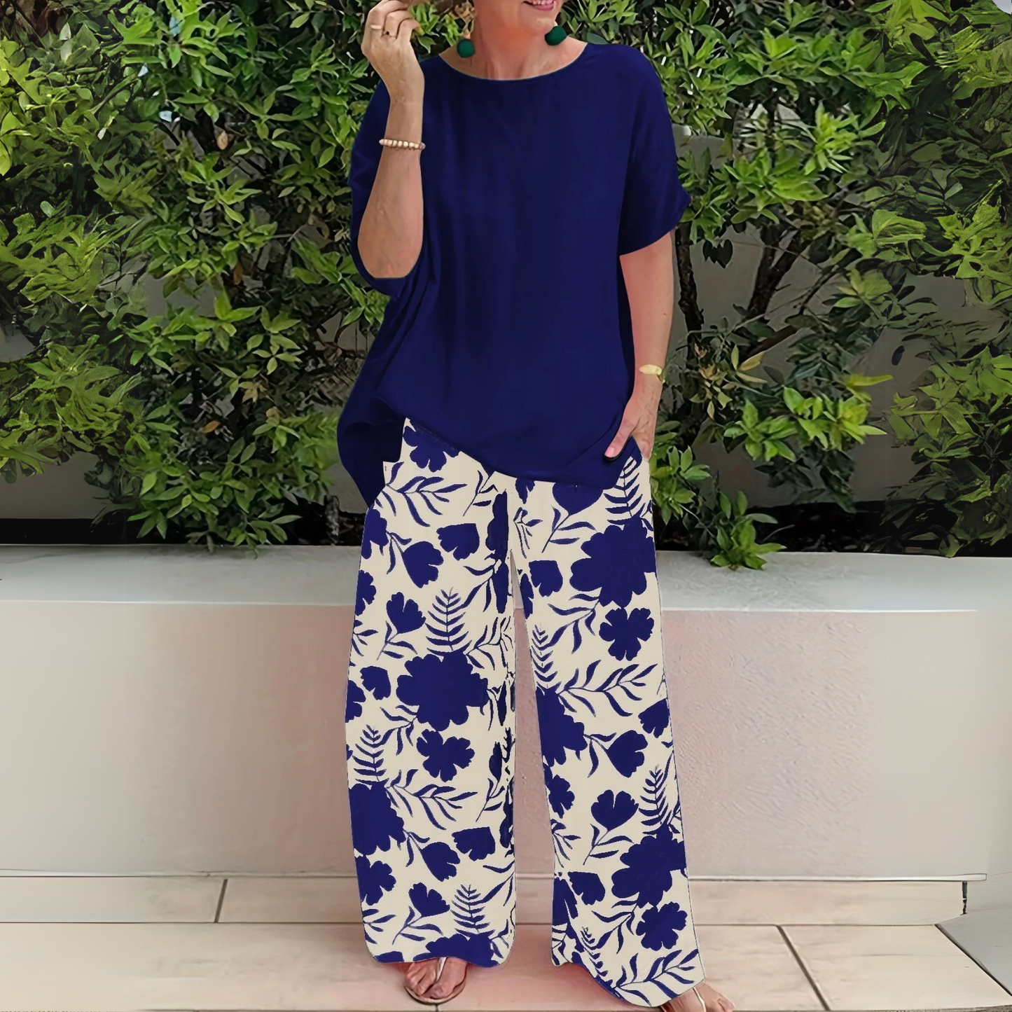 Women's Two-Piece Set with Coordinating Top and Bottom