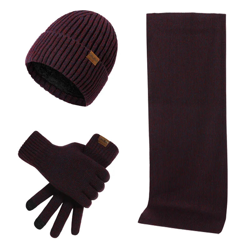 Heidi-Mode - Casual winter set with hat, scarf, and gloves for men