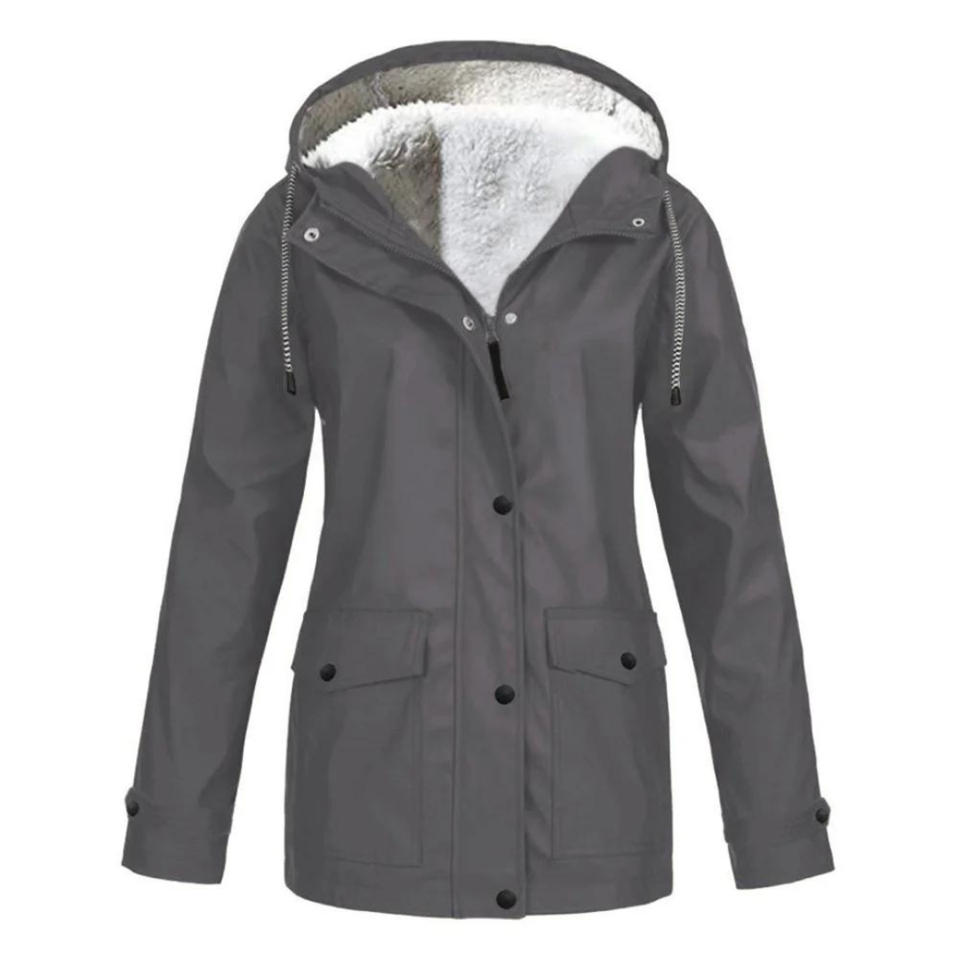 Women's rain jacket with hood | Long fit