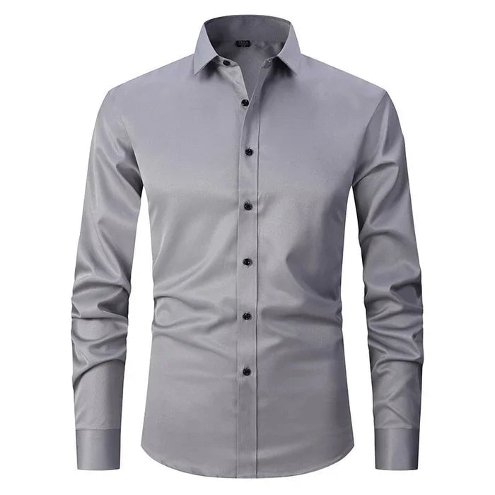 Flex Mens Slim Fit Dress Shirt Long Sleeve Wrinkle Free All Day Comfort For Busy Professionals