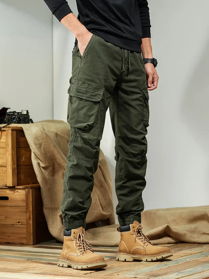 Robust cargo pants with multiple pockets for men - casual outdoor pants