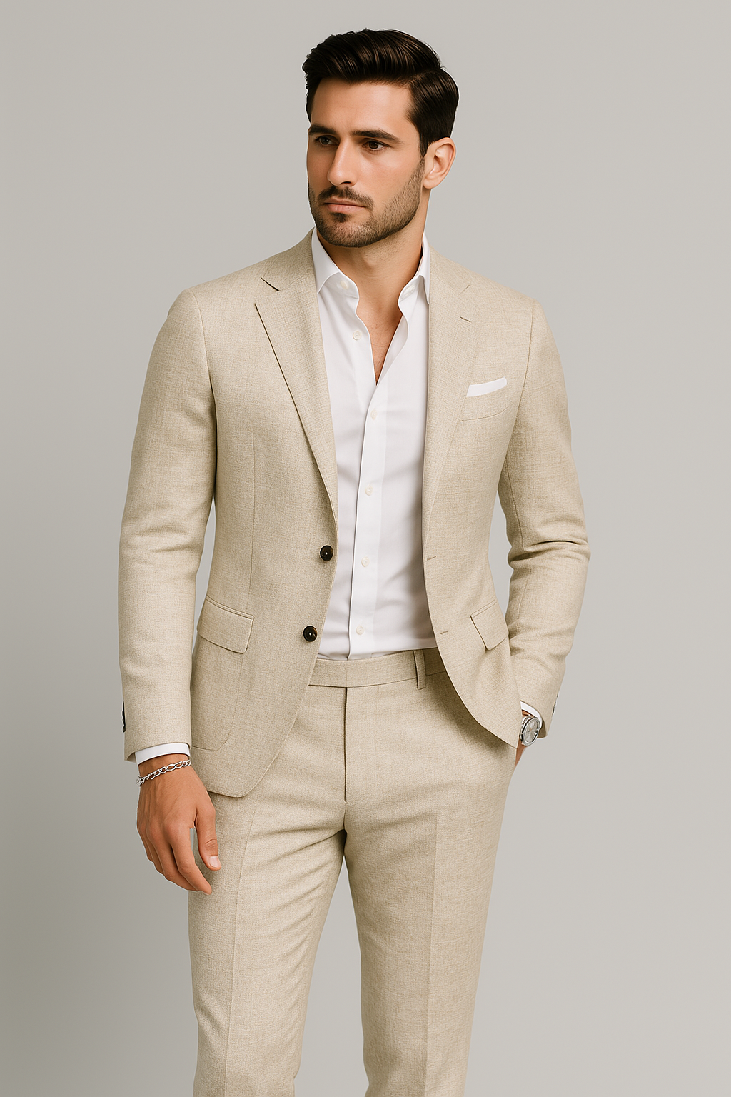 TrendAura | Elegant Linen Suit for Men