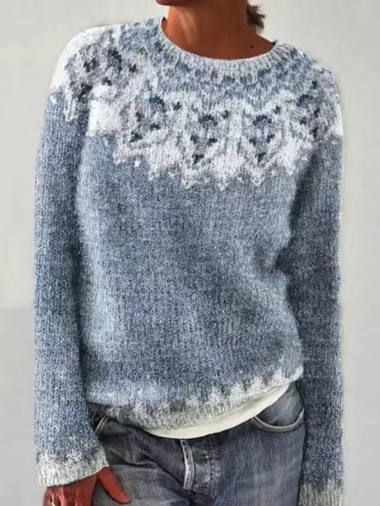 Maya Women's Cashmere Wool Sweater Diamond Pattern Cozy Soft Loose Fit Colorful Energy