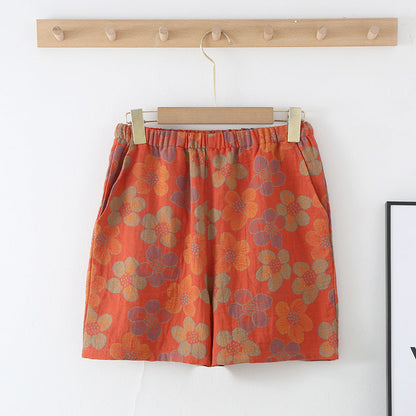 Mirjam Women Jacquard Shorts Breathable Cotton Comfort Lightweight Airy Summer Wear