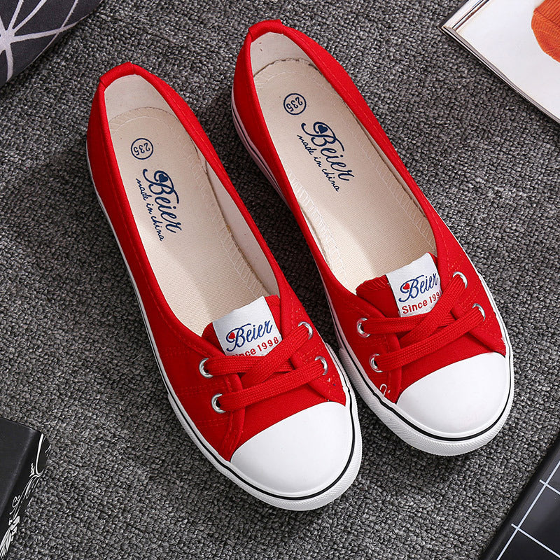 Melissa Breathable Canvas Flats For Women With All Day Comfort Lightweight Slip On Shoes For Everyday Wear
