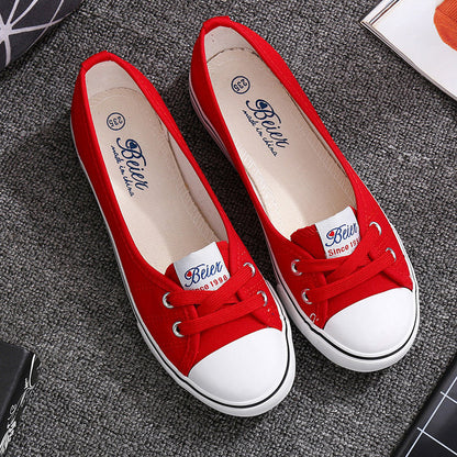 Melissa Breathable Canvas Flats For Women With All Day Comfort Lightweight Slip On Shoes For Everyday Wear