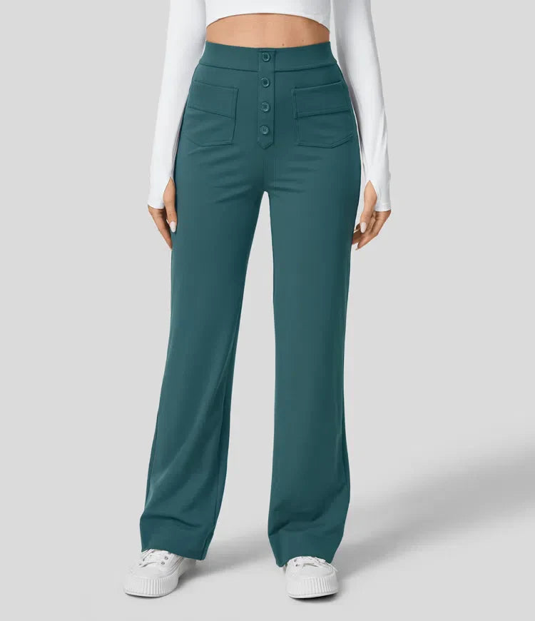 Ríana | Stylish pants with button placket for women