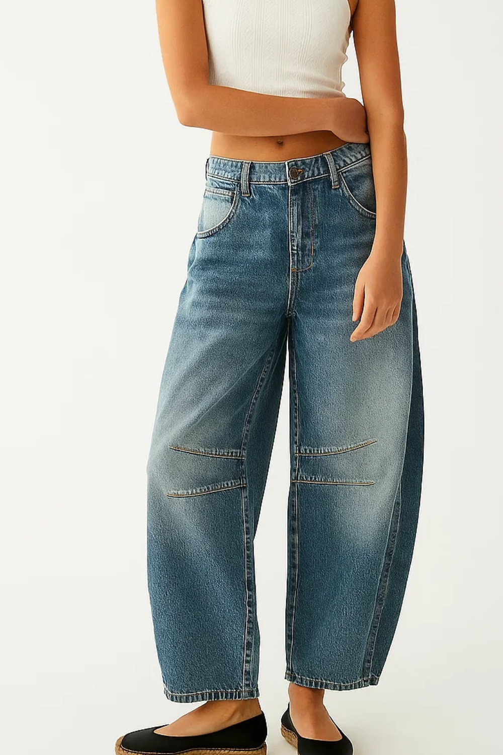 Retro Cut Casual Jeans for Women