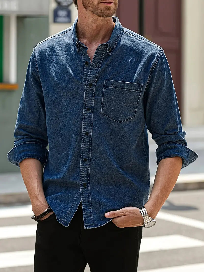 Marius Denim Shirt For Men Durable Timeless Style With All Day Comfort Everyday Versatile