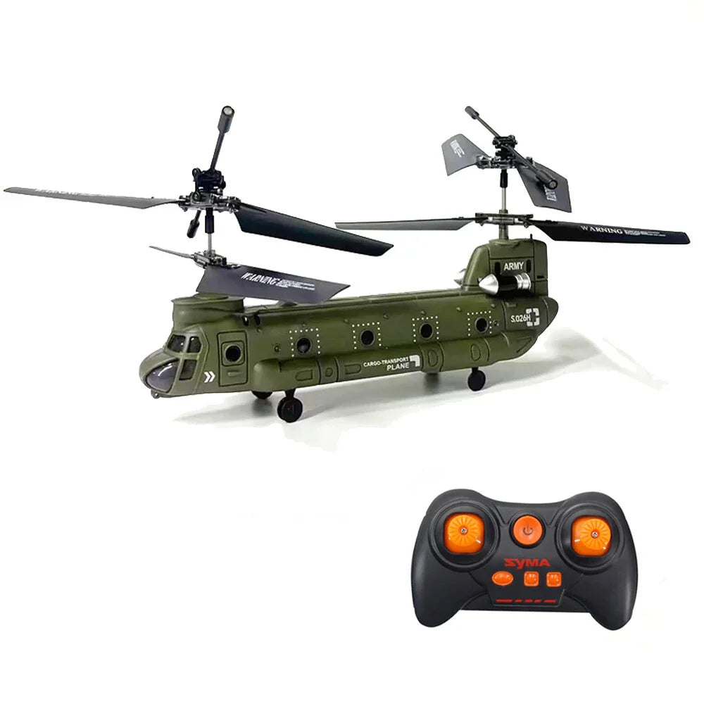 Hélicoptère télécommandé à double hélice à hauteur fixe, modèle réduit d'hélicoptère de transport militaire RC - TrendAura