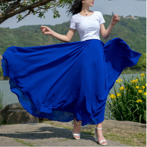 Ingrid Long Chiffon Skirt For Women Elegant Flowing Fabric Versatile For Every Occasion
