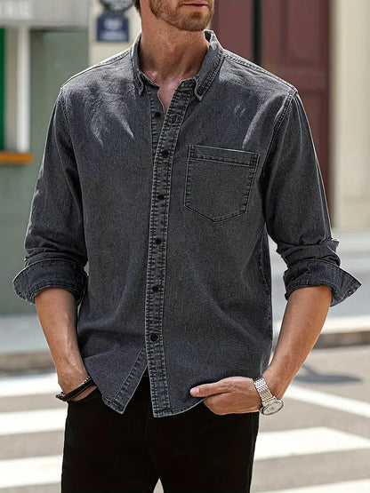 Marius Denim Shirt For Men Durable Timeless Style With All Day Comfort Everyday Versatile