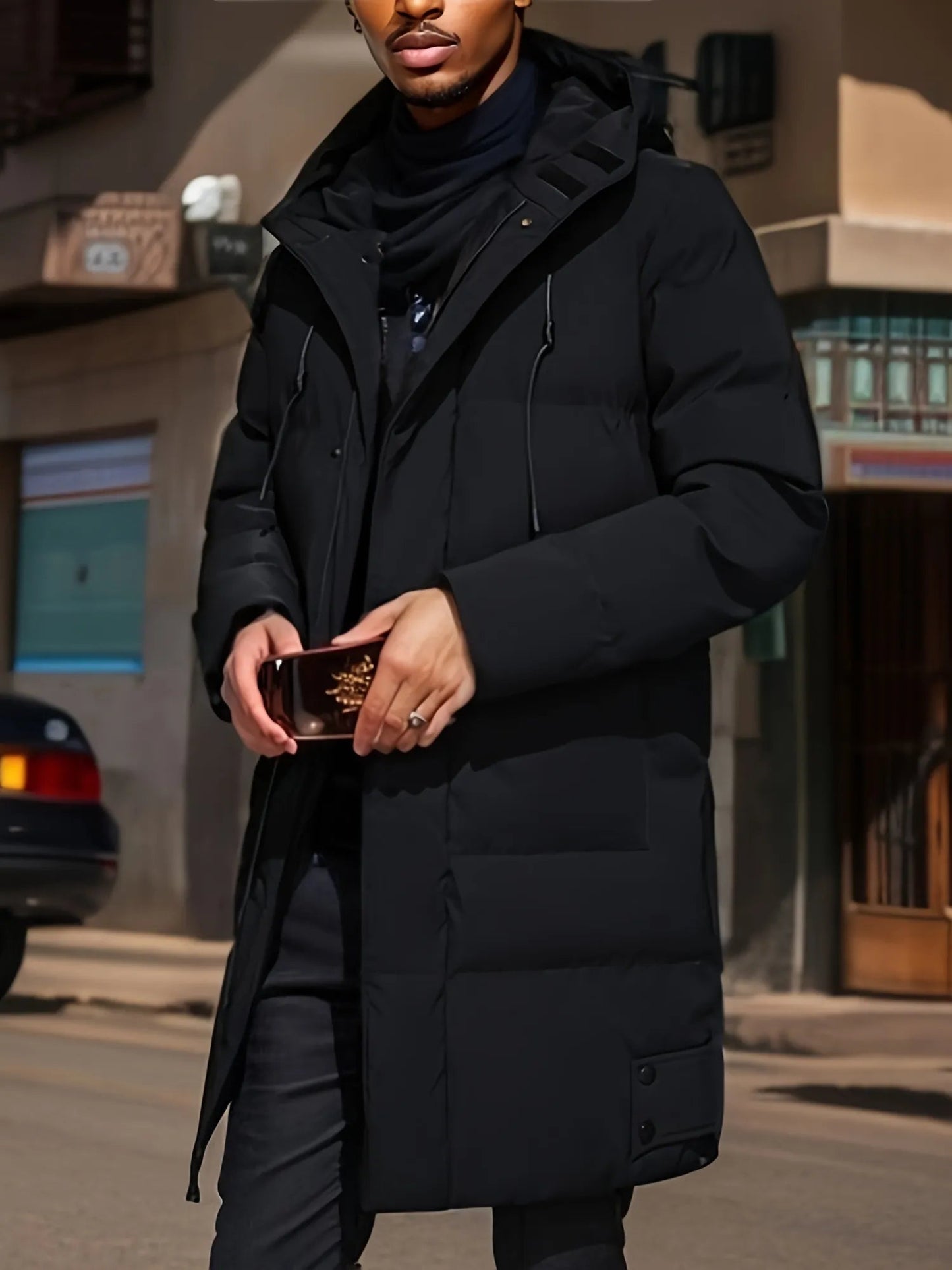 Othman Mens Long Coat With Thermal Insulation And Weatherproof Water Resistant Protection For City And Outdoors