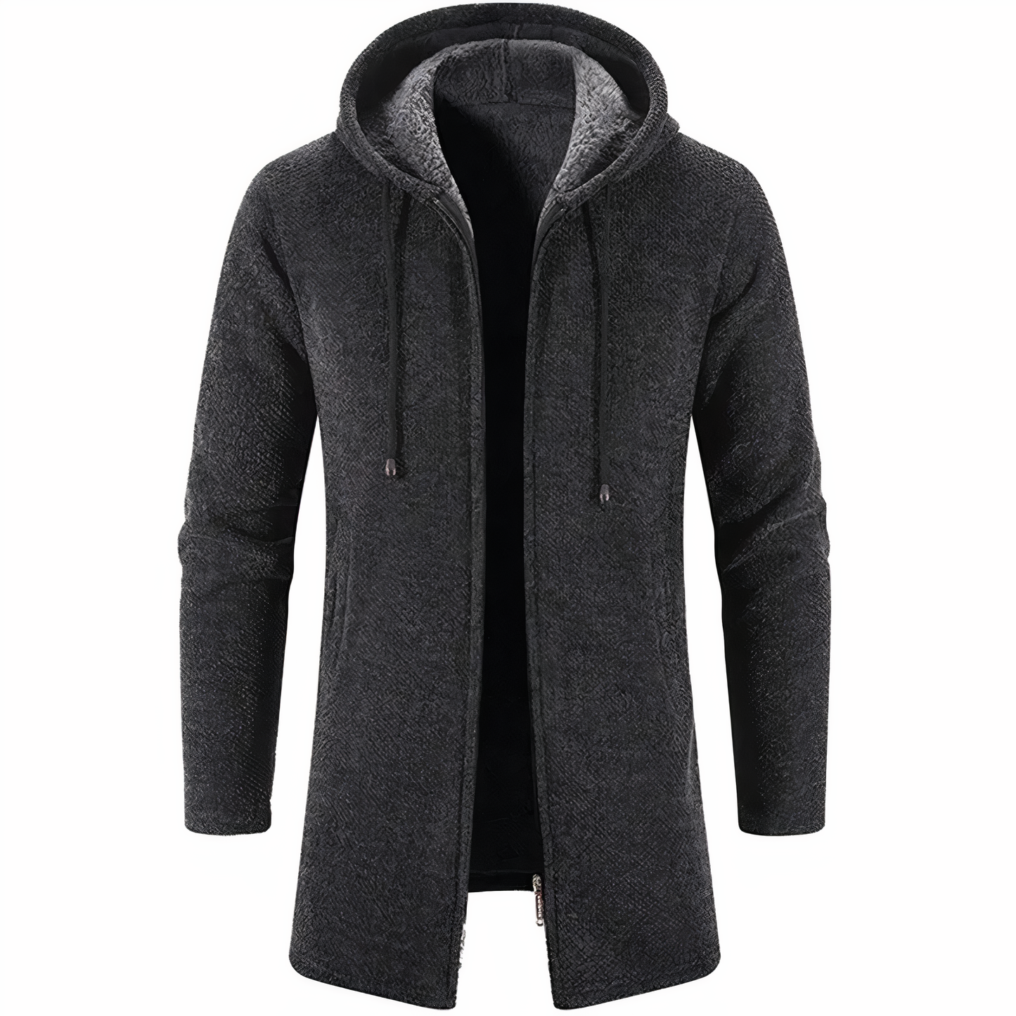 Khalil Long Hooded Jacket for Men Urban Style All Day Warmth Adjustable Hood Daily Comfort