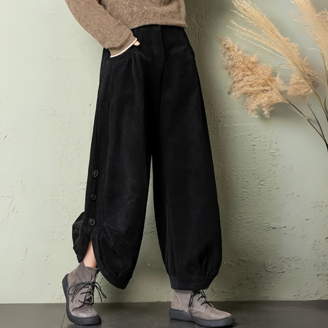 Waylynn Haven Corduroy Pants - Loose Baggy Comfort With Soft Corduroy Texture And Practical Side Pockets