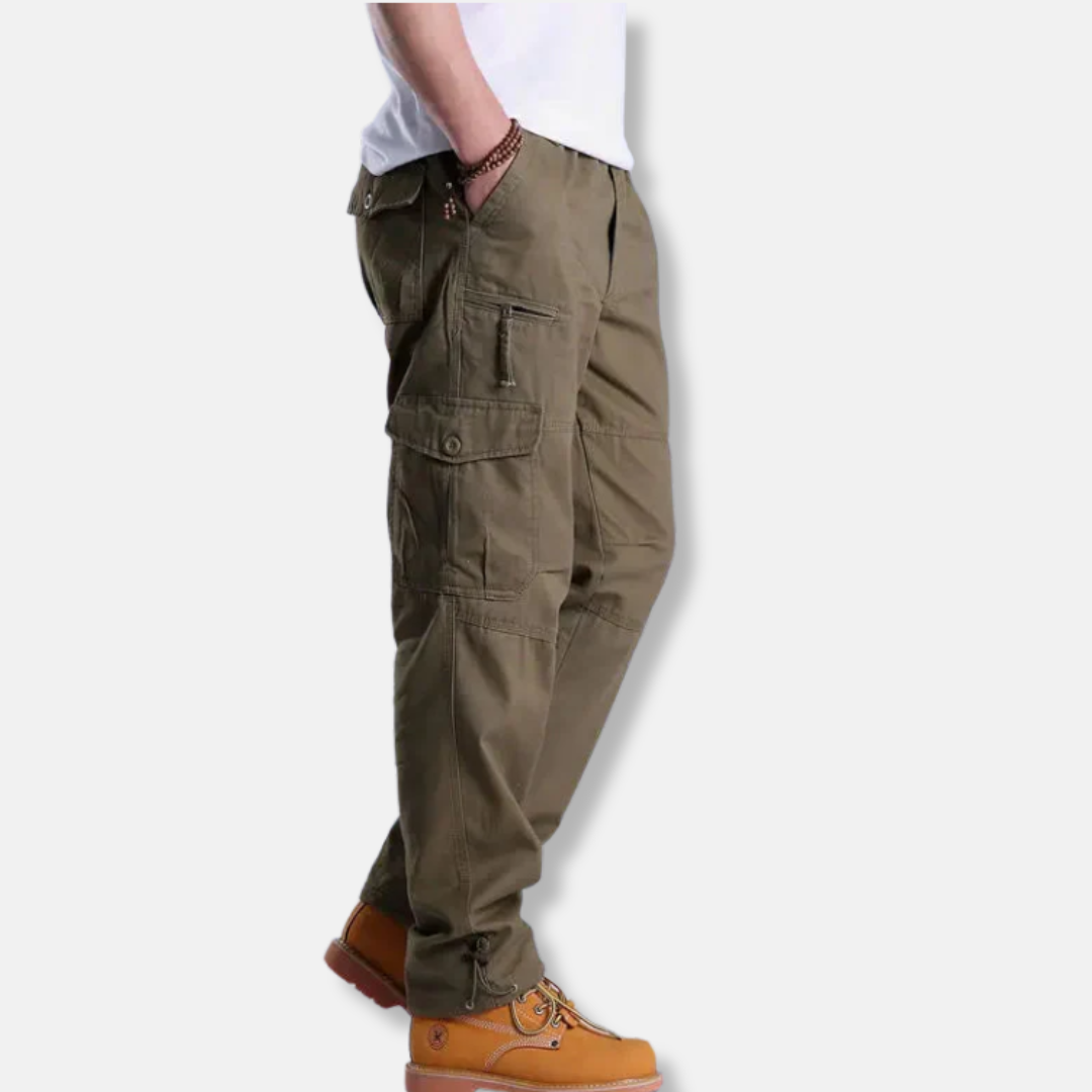 Men's Cargo Pants Relaxed Fit Cotton Blend Straight Leg Multi-Pocket Design Camouflage