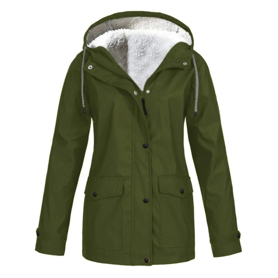 Women's rain jacket with hood | Long fit