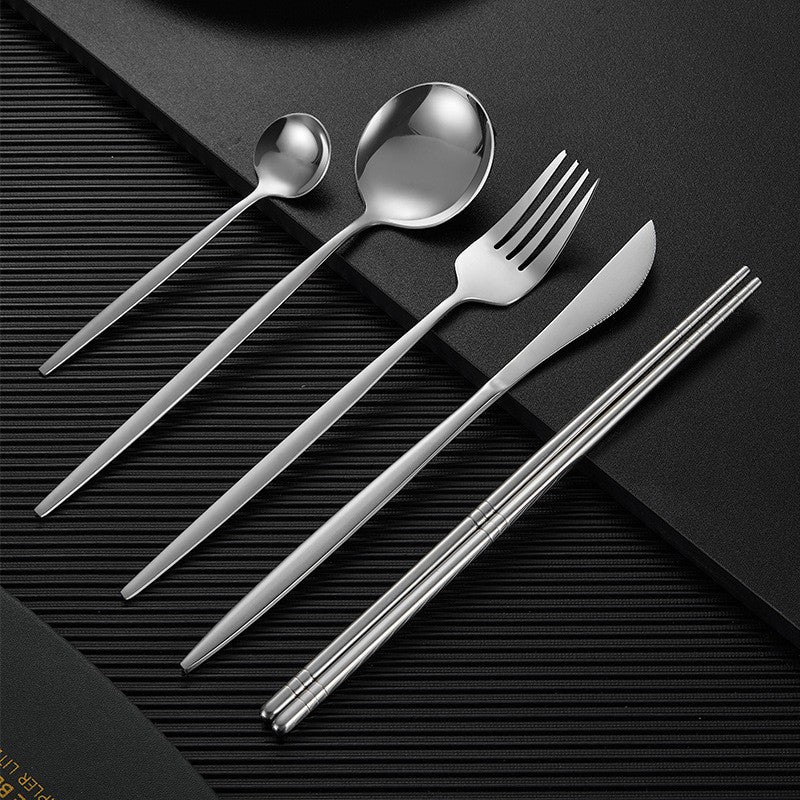 Modern Stainless Steel Cutlery Set with Gold Finish