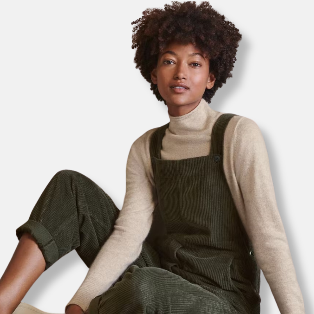 Women’s Overalls – Corduroy – Relaxed Fit – Adjustable Straps – Patch Pockets – Cuffed Hem