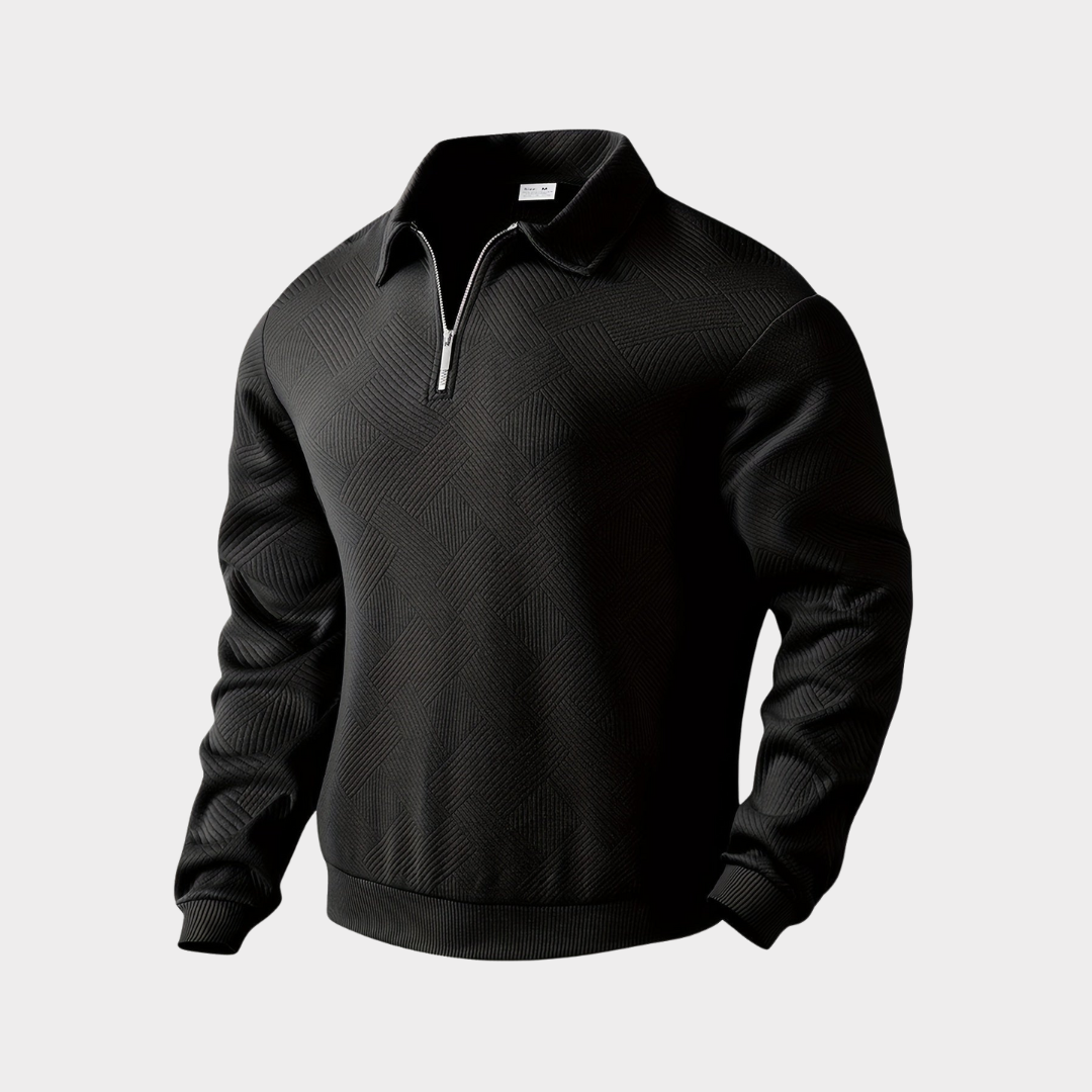 Vince Mens Casual Textured Design Half Zip Knit Pullover Sweatshirt For Modern Comfort And Style