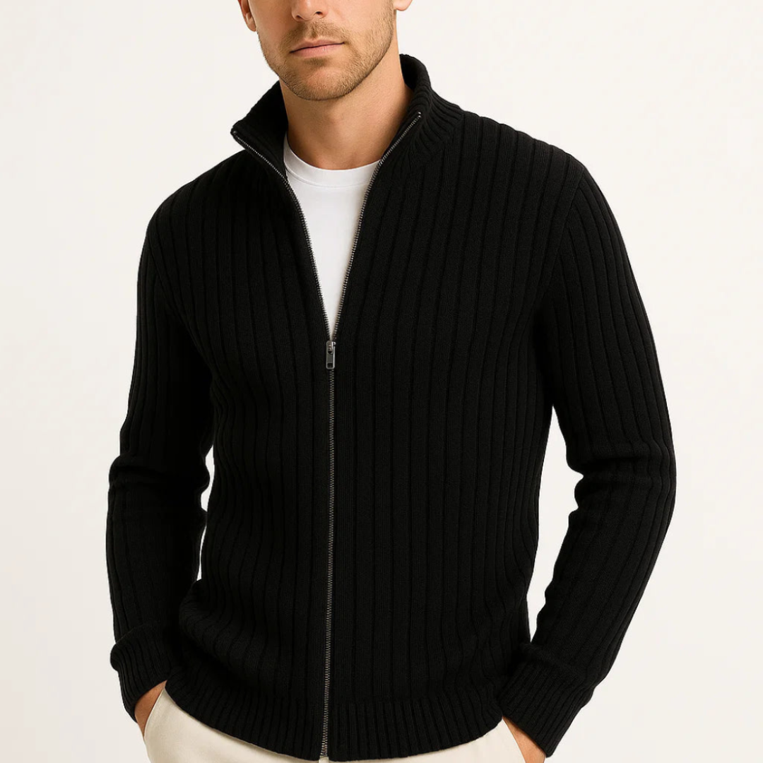 Men's Zip-Up Sweater Versatile Layering Essential For Work Travel And Casual Every Day Comfort