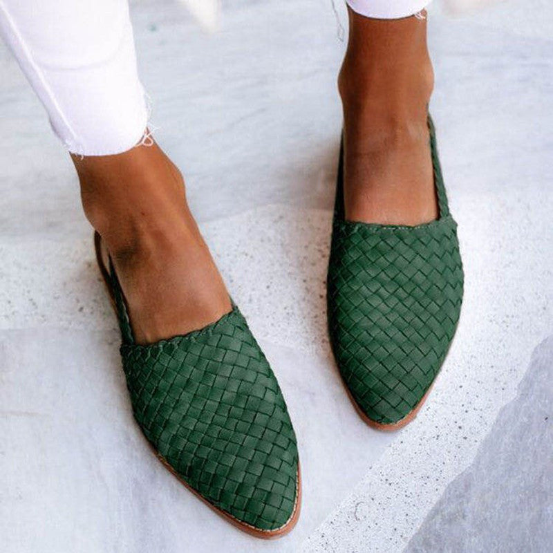 Jenica Back Strap Ballerina Flat With Open Heel And Woven Detail For Elegant Women