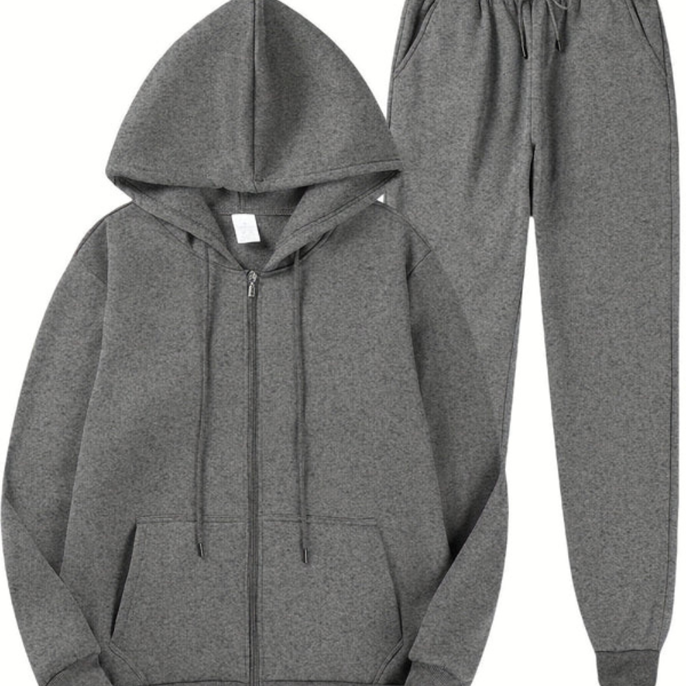 Men's Everyday Zip Hoodie With Soft Breathable Fabric Full Zip Adjustable Hood All Day Comfort