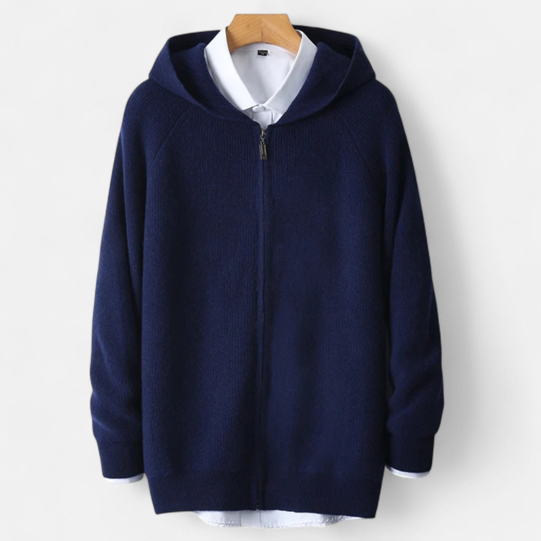 FFORTLESS Men's Knit Zip Hoodie For Men Soft Knit Fabric Cozy Comfort Effortless Style Layering