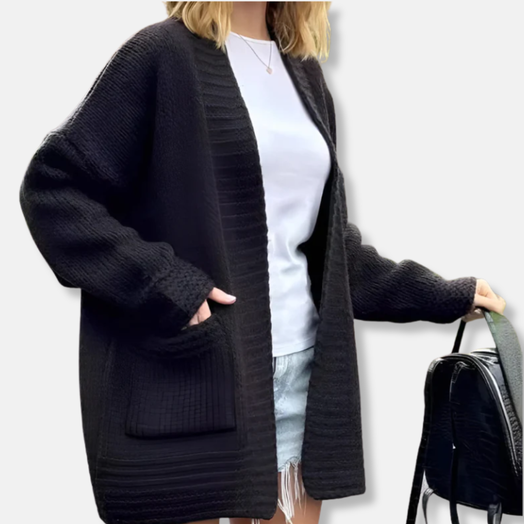 Women’s Cardigan - Knit - Oversized Fit - Long-Line - Open Front