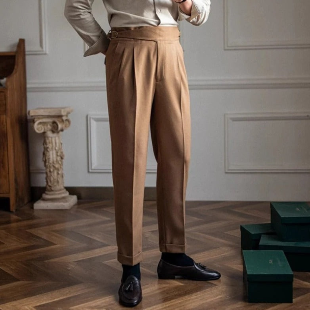 Men's Formal High-Waisted Trousers, Refined Fit and Contemporary Comfort for Business and Smart Occasions
