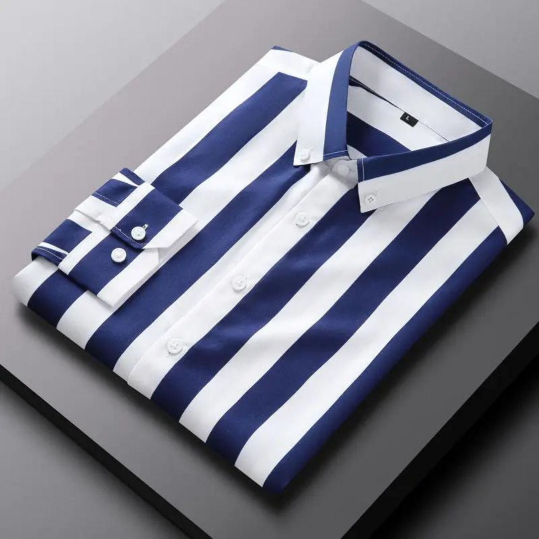 Luxury Striped Summer Shirt For Men With Long Sleeves Breathable Tailored Fit For Smart Casual