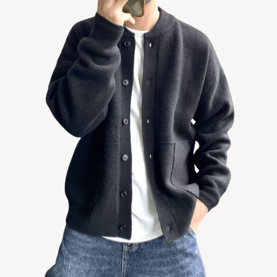 Men's Oversized Button-Up Cardigan Classic Wardrobe Essential With Warmth And Versatility