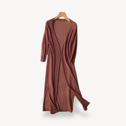 Elegant Long Knit Cardigan For Women Open Front Layering Cozy Comfort And Effortless Style