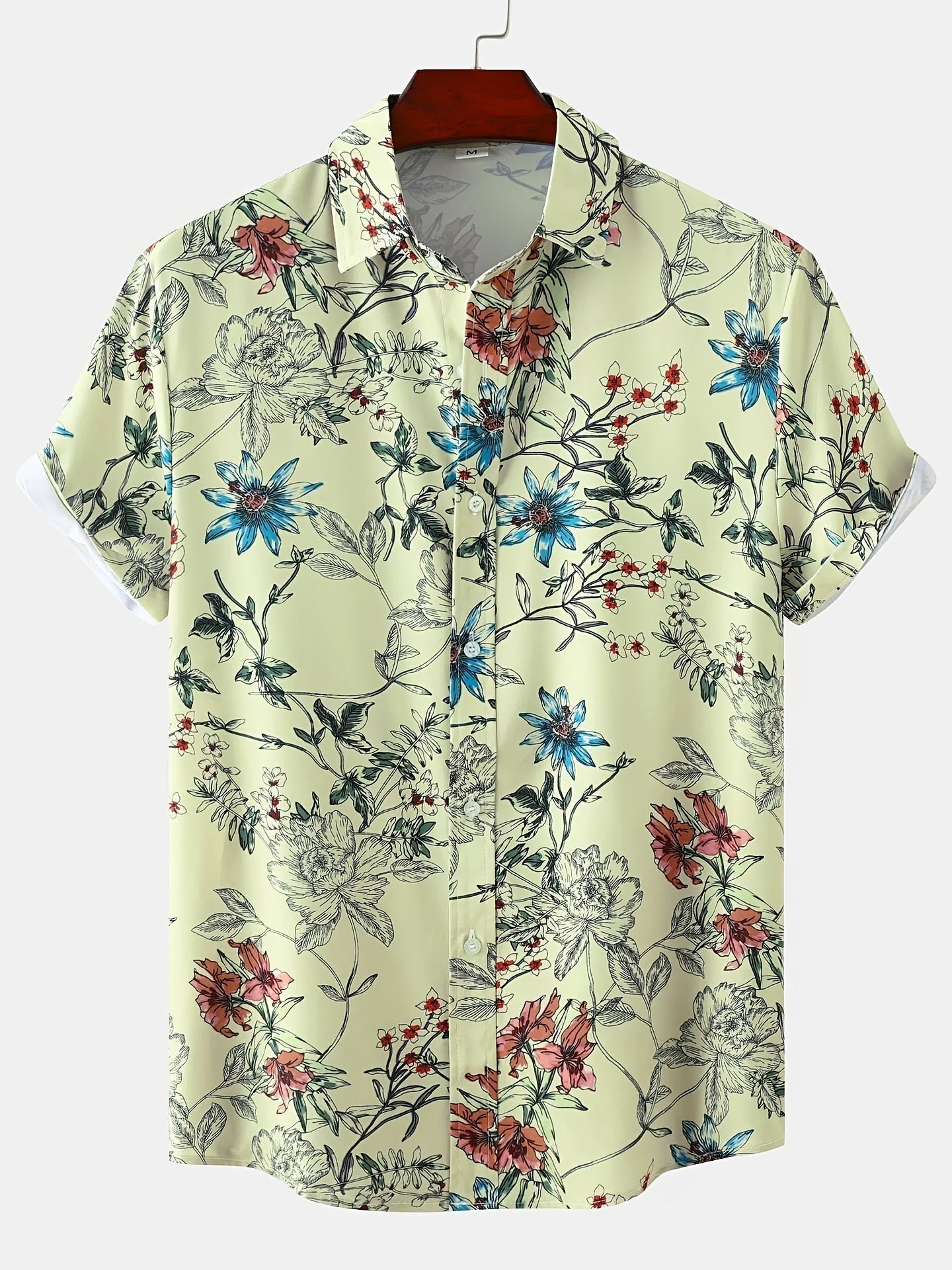 Rocco For Men Modern Floral Summer Shirt For Beach Ready Style Versatile Casual Attire