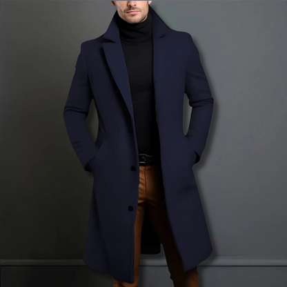 Mens Stylish Classic Overcoat Tailored For Polished Professionals And Everyday Wear