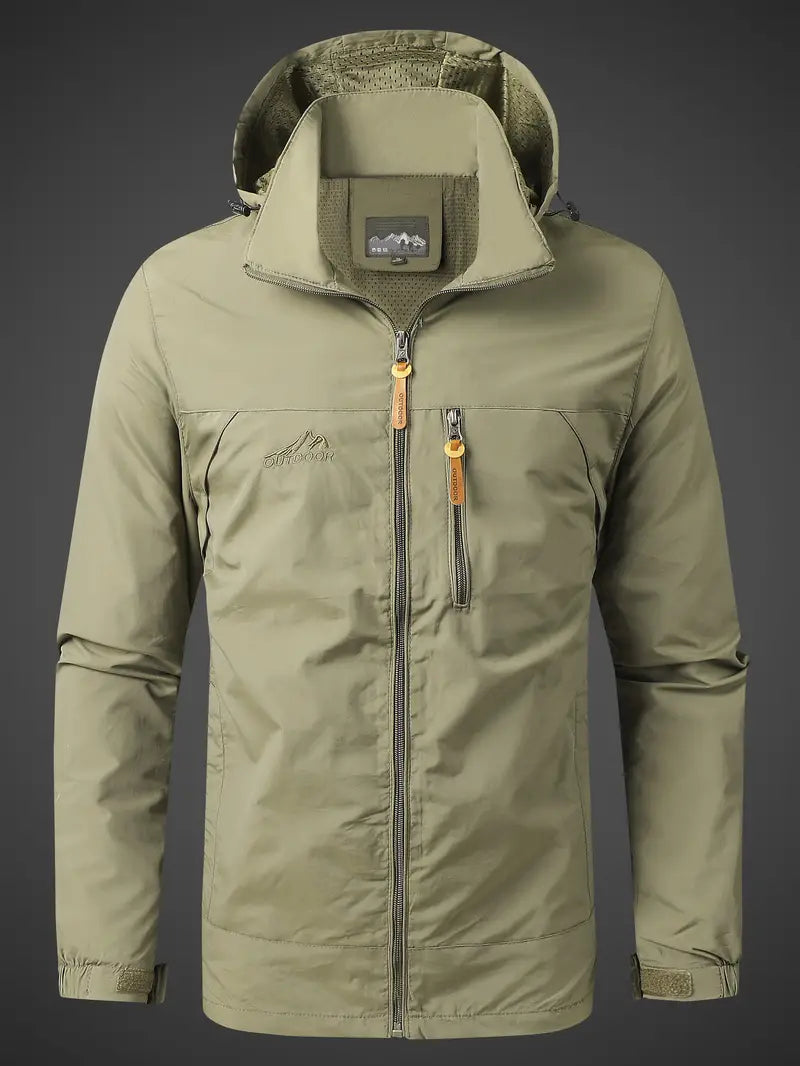 Men's Outdoor Rain Jacket Lightweight For Hiking And Camping Adventure Ready Breathable