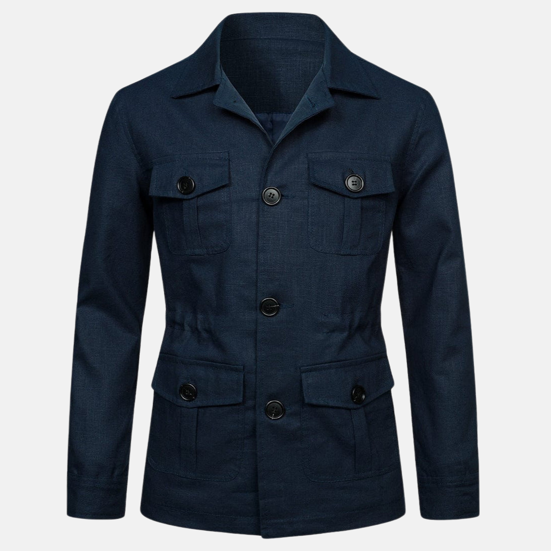 Practical Multi-Pocket Jacket For Men Versatile Urban Outdoor Essential With Button Closure
