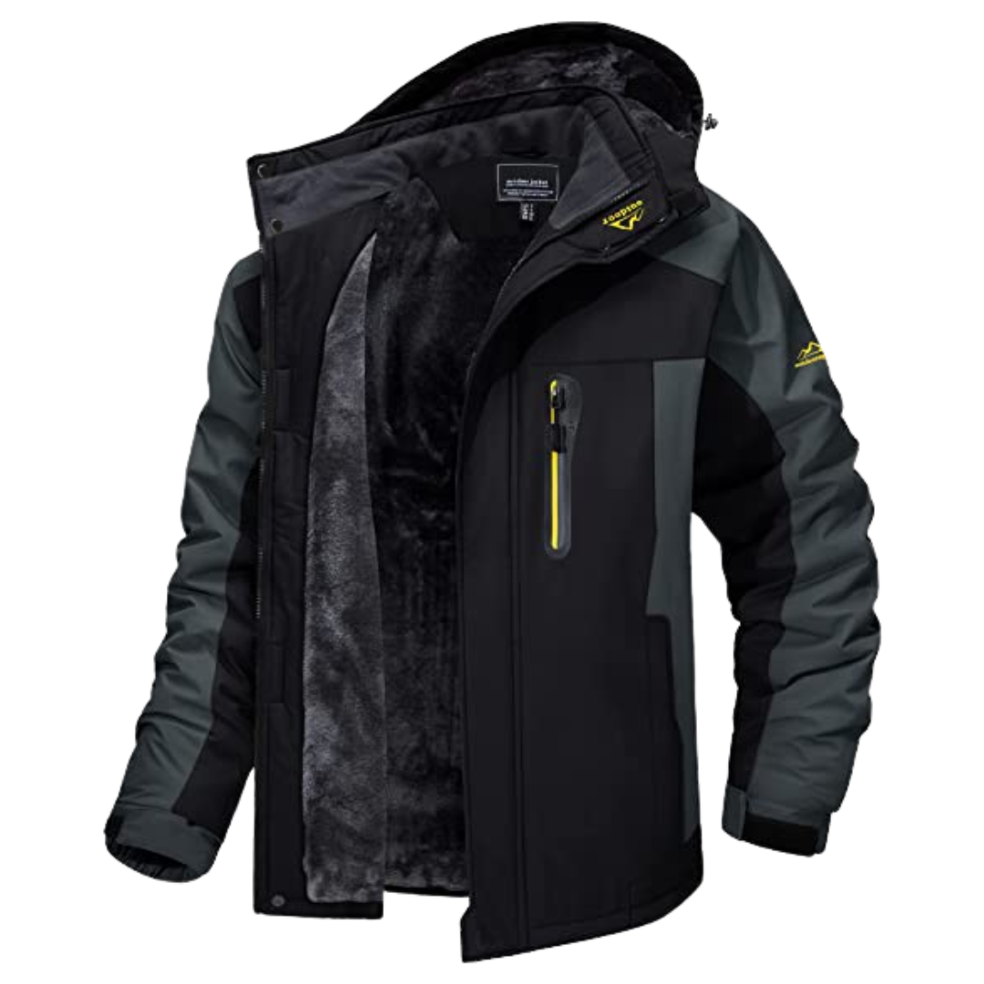 Aiden Men's Zip Up Heavy Duty Winter Jacket by TrendAura for Outdoor Adventure and Travel