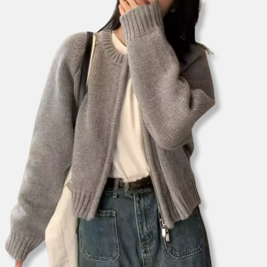 Women’s Cardigan – Wool Knit – Relaxed Fit – Long Sleeve – Open Front