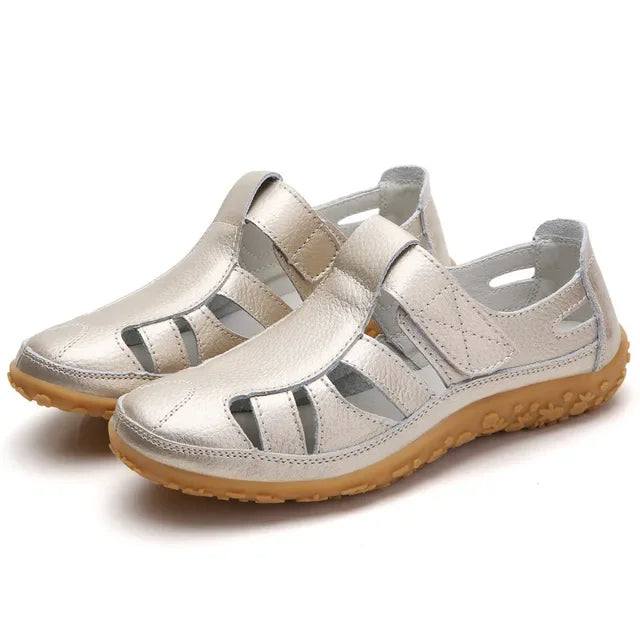 Casual summer leather sandals for women