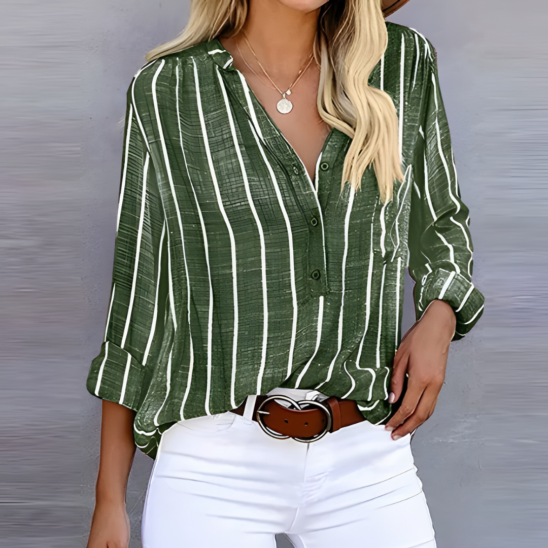 Jantien Striped Blouse For Women Timeless Elegance In Luxurious Fabric For Any Occasion