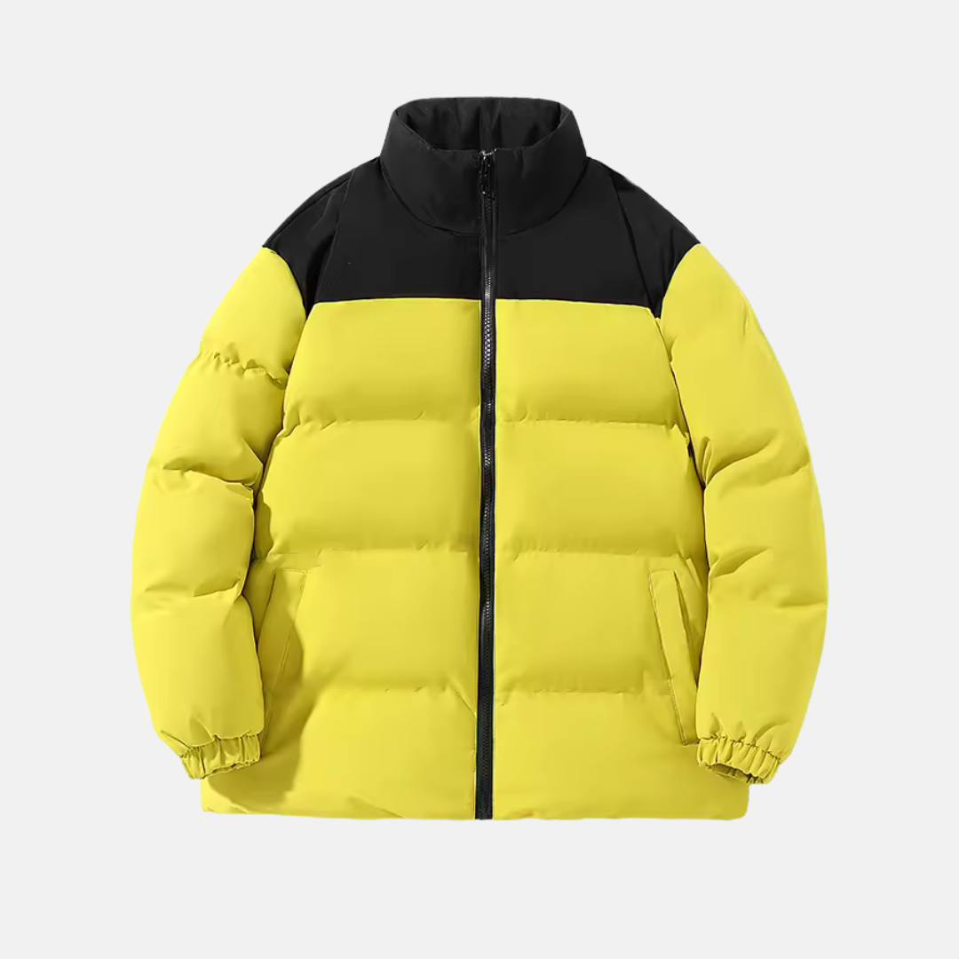 TrendAura Mens Padded Jacket Relaxed Fit Water Resistant Quilted Insulation Stand Collar Nordisk Flair