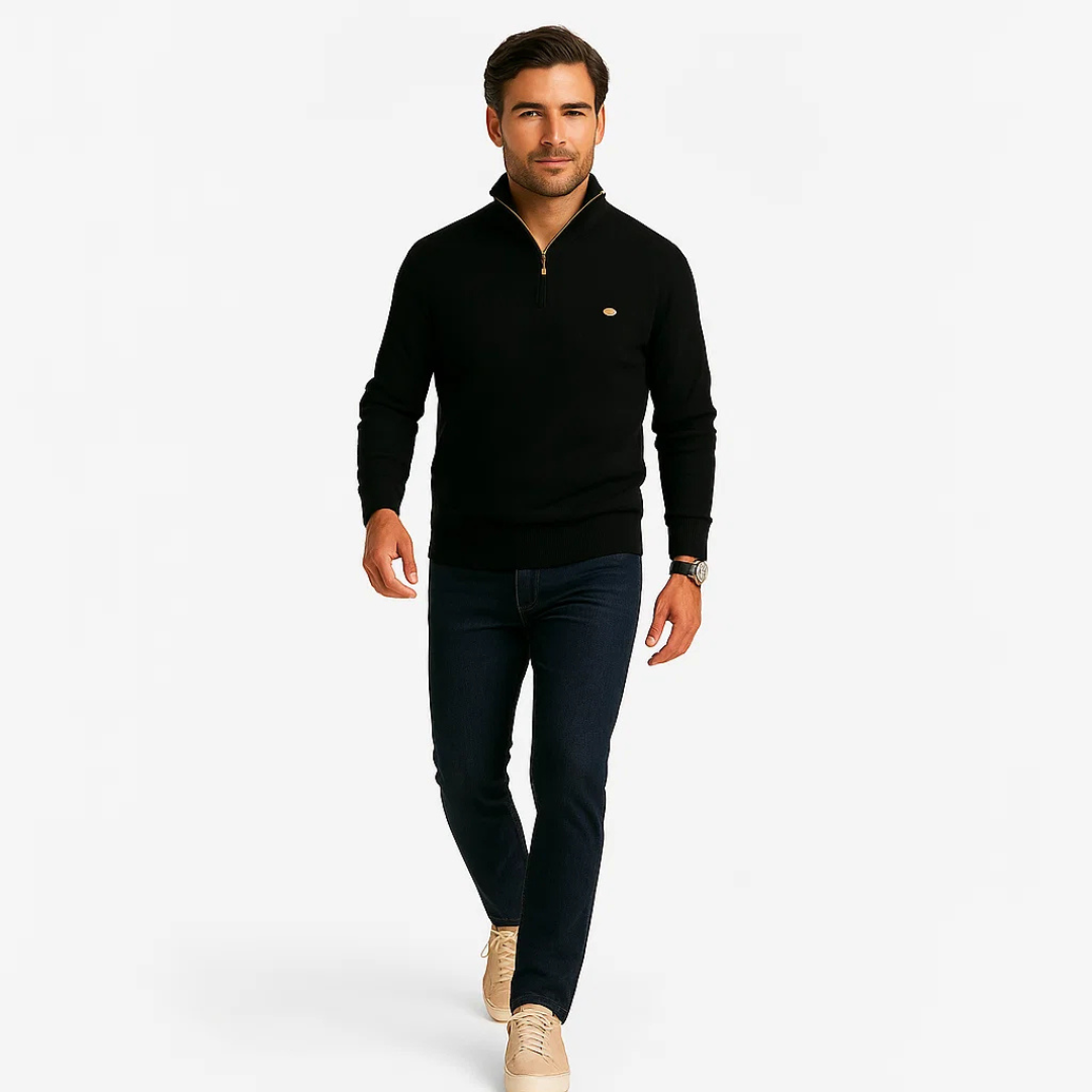 Men's Quarter Zip Sweater For All Season Comfort Soft Breathable Knit Layering Essential